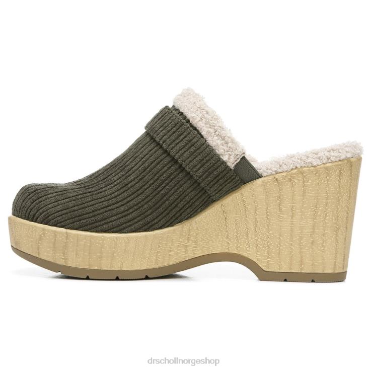 nei Dr. Scholl's unisex nisse tresko oliven cordfløyel 4266D248