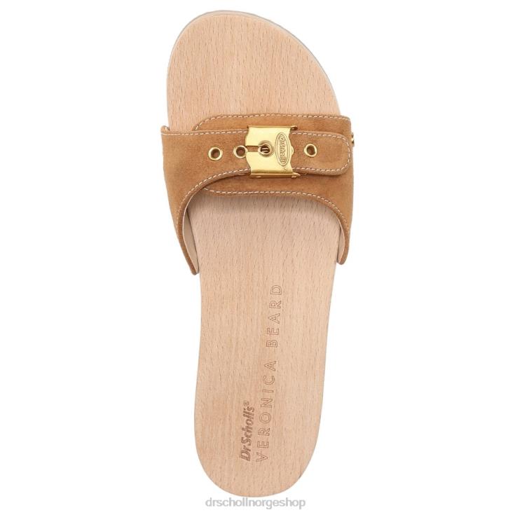 nei Dr. Scholl's x Veronica Beard unisex original sandal hasseltre brunt semsket skinn 4266D117