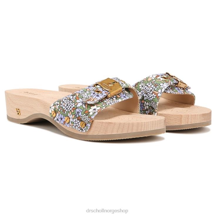 nei Dr. Scholl's x Veronica Beard unisex original sandal skoggrønt blomsterlerret 4266D116