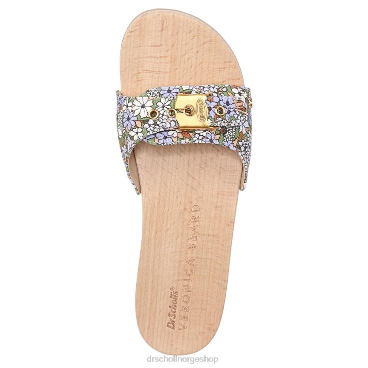 nei Dr. Scholl's x Veronica Beard unisex original sandal skoggrønt blomsterlerret 4266D116