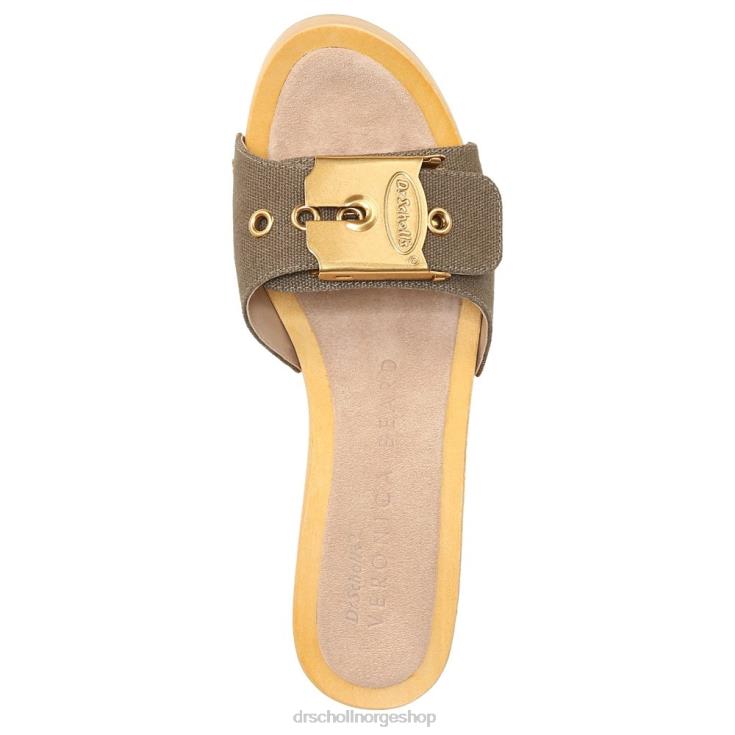 nei Dr. Scholl's x Veronica Beard unisex hula sandal kakigrønt lerret 4266D132