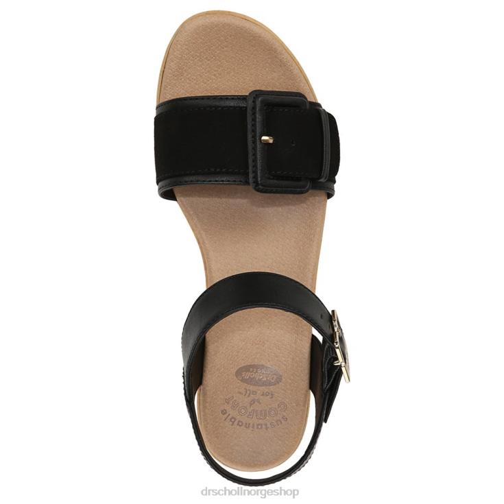 nei Dr. Scholl's unisex felicity too blokkhæl sandal svart syntetisk 4266D160