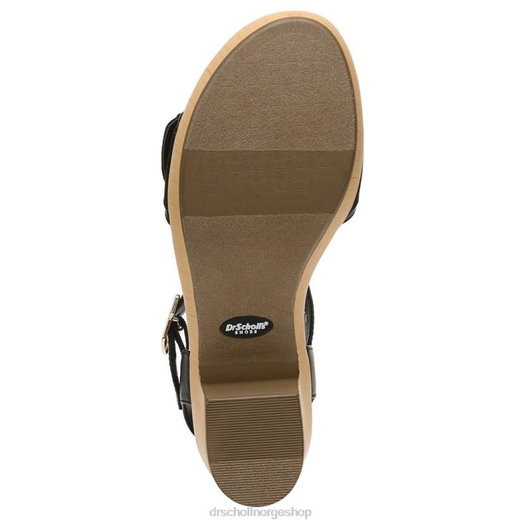 nei Dr. Scholl's unisex felicity too blokkhæl sandal svart syntetisk 4266D160