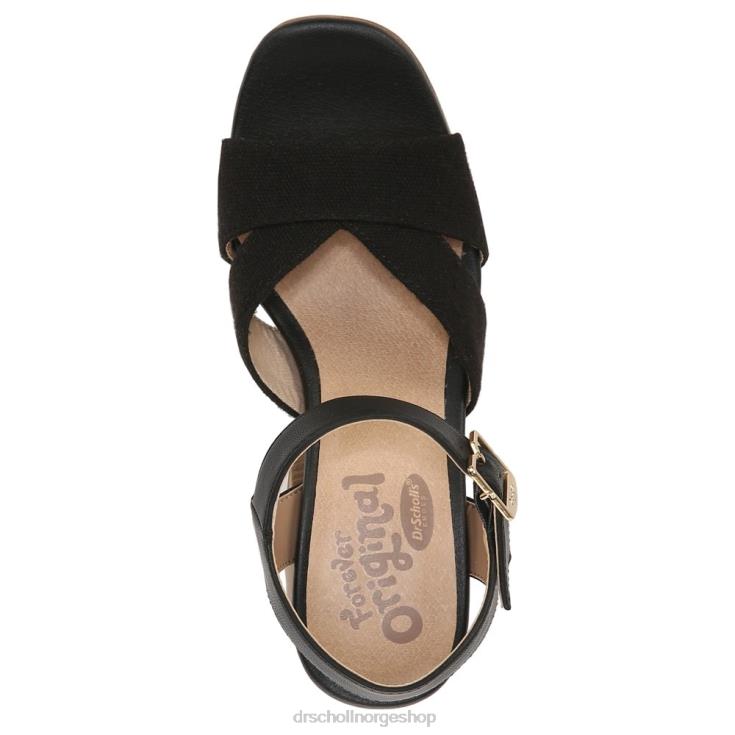 nei Dr. Scholl's unisex mariah sandal med blokkhæl sort syntet/stoff 4266D214