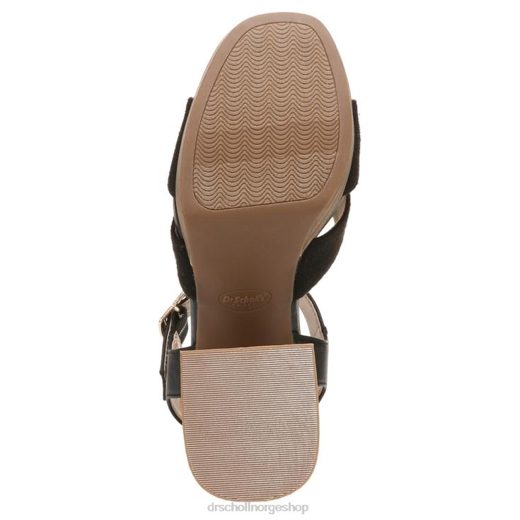 nei Dr. Scholl's unisex mariah sandal med blokkhæl sort syntet/stoff 4266D214