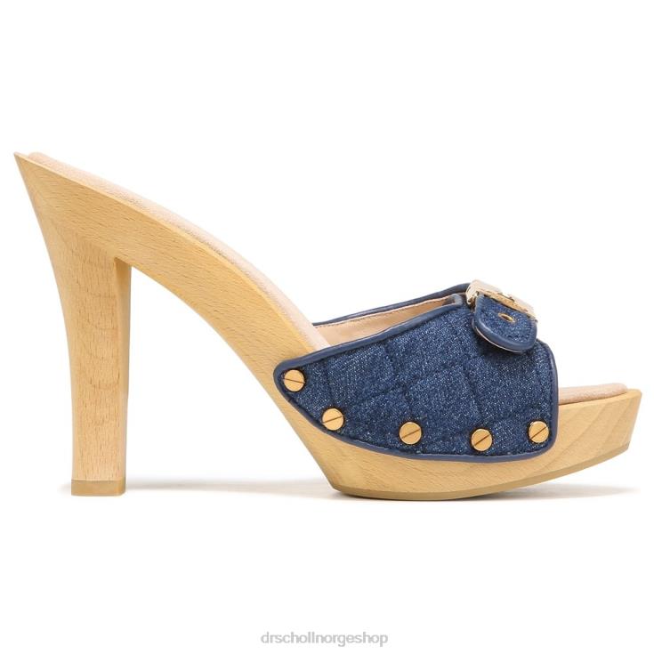 nei Dr. Scholl's x Veronica Beard unisex lolli sandal med høy hæl fjellblåt denimstoff 4266D114