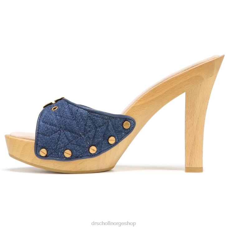 nei Dr. Scholl's x Veronica Beard unisex lolli sandal med høy hæl fjellblåt denimstoff 4266D114