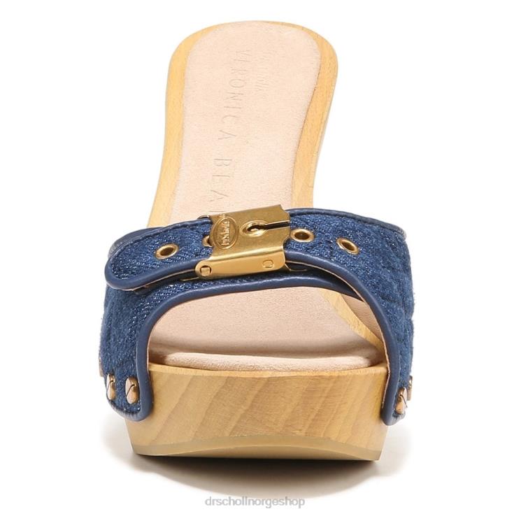 nei Dr. Scholl's x Veronica Beard unisex lolli sandal med høy hæl fjellblåt denimstoff 4266D114