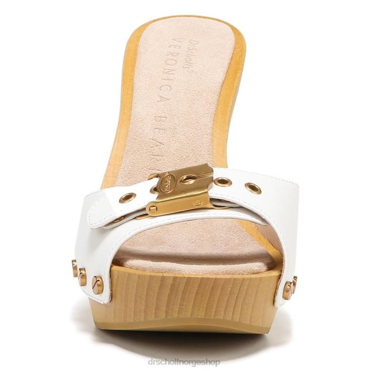 nei Dr. Scholl's x Veronica Beard unisex lolli sandal med høy hæl hvitt skinn 4266D115